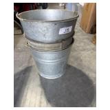 3 Galvanized Buckets