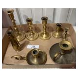 Lot of Vintage Brass Candlesticks