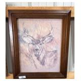 Signed Framed Art Deer Print