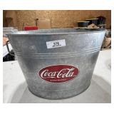 Large Galvanized Metal Coca Cola Ice Bucket