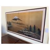 Vintage 4 Section Asian Wall Screen