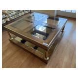 Vintage Beveled Glass Coffee Table