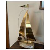 Brass Sailboat Statue