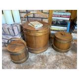 3 Sugar Buckets & Nut Pick Set