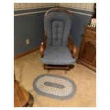 Glider Rocker & Small Woven Rug