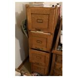 Oak 4 Drawer File Cabinet