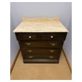 4 Drawer Marble Top Wash Stand