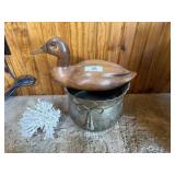 Wood Duck Decory, Brass Planter & Coral Piece