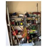 2 Metal Shelves & Garage Misc.