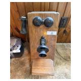 Antique Oak Wall Phone