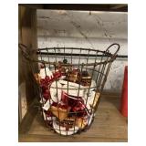 Wire Basket & Assorted Dessert Ornaments