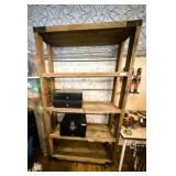 Rustic Wood Rolling Shelf Unit