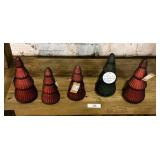 5 Embossed Mercury Glass Trees