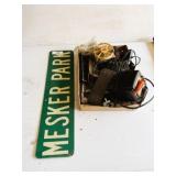 Vintage Mesker Park Road Sign & Misc.