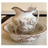 Albion Pottery Stag Pitcher & Bowl