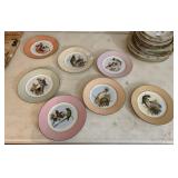 Set of 7 H & C Bird Plates