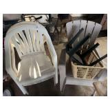 3 Plastic Porch Chairs & Misc.