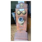 Antique Oak Wall Telephone