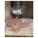 Lot of Misc. Pink Depression Glass
