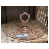Large Pink Depression Handled Tray