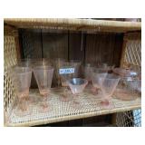 Lot of Pink Depression Glass