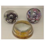 3 Art Glass Paperweights