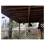 Pictured Decorative Items in Backyard
