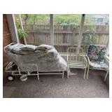 Glass Top Table, Adjustable Lounger & Porch Chairs