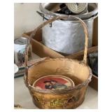 Collector Metal Basket & Good Housekeeping Tin