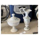 Lefton Decorative Vase & Lidded Dish