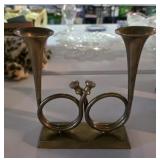 Brass Horns Candleholder