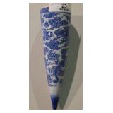 Vintage Chinese Blue & White Conical Wall Pocket