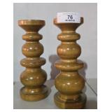 Pair of Wooden Candleholders