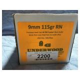 Underwood Hard Cast 9mm 115 ga Coated Bullets