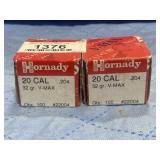Hornady .20 cal 32 ga V-Max Bullets