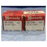 Hornady 20 cal 40 ga V-Max Bullets