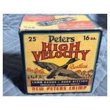 Vintage Peters High Velocity 16 ga Shotshell Box