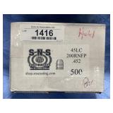 SNS Casting 45 Colt 200 grain RNFP (.452) Bullets