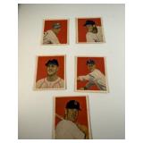 Lot of 5 Vintage 1949 Bowman Baseball Cards