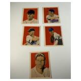 Lot of 5 Vintage 1949 Bowman Baseball Cards