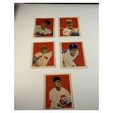 Lot of 5 Vintage 1949 Bowman Baseball Cards