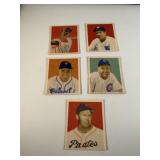Lot of 5 Vintage 1949 Bowman Baseball Cards