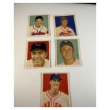 Lot of 5 Vintage 1949 Bowman Baseball Cards