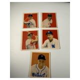 Lot of 5 Vintage 1949 Bowman Baseball Cards