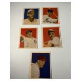 Lot of 5 Vintage 1949 Bowman Baseball Cards