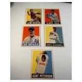 Lot of 5 Vintage 1948 Leaf Baseball Cards