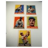 Lot of 5 Vintage 1948 Leaf Baseball Cards