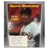 Willie Mays Autographed Index Card w/SI Mag