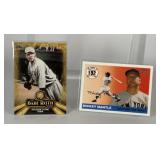 Babe Ruth & Mickey Mantle Baseball Cards