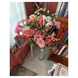 2 Tall Glass Vase Floral Arrangements